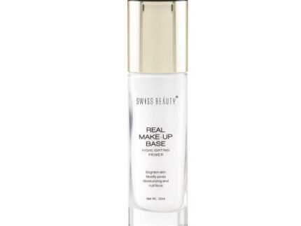 Swiss Beauty Real Makeup Base Highlighting Primer| Skin-Hydrating Poreless Primer With Natural Glow Finish For Face Makeup |Shade - 01 Natural Tint, 32Ml