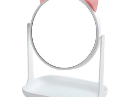 Temperia Table Makeup Mirror with Stand – Small Vanity Portable Foldable Travel Mirror for Face, Make Up, Desk, Shaving, Hostel, Ergonomic Design (Random Colors) (MN01)