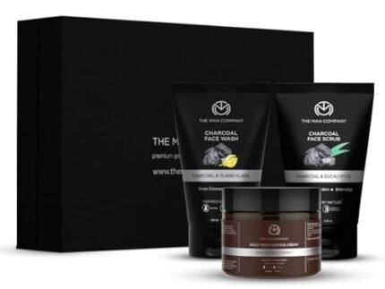 The Man Company De Tan Face Care Kit for Glowing & Moisturised Skin with Charcoal Face wash, Scrub & Moisturizing Cream - Set of 3