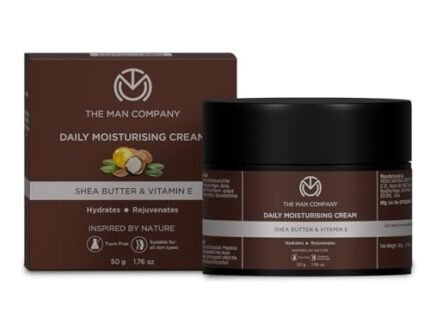 The Man Company Non-Sticky Daily Moisturizing Cream for Dry Skin | Moisturizes & Hydrates with Shea Butter, Vitamin E & Coco Butter | Face Moisturizer For Man – 50gm
