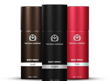 The Man Company Oud, Fire & Night Body Spray Combo Pack For Men | Premium Long-Lasting Fragrance, Everyday Use Deo, 150ml (Pack Of 3)