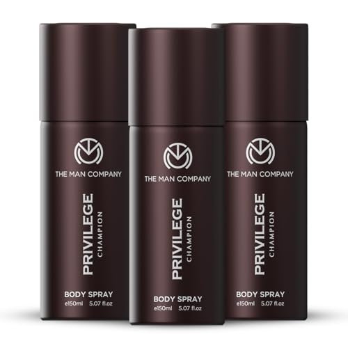 The Man Company Privilege Champion Deodorant Combo for Men -150ml*3 | Premium Body Spray For Man | Long-Lasting Fragrance | Perfect Deo Set For Everyday Use The Man Company Privilege Champion Deodorant Combo for Men -150ml*3 | Premium Body Spray For Man | Long-Lasting Fragrance | Perfect Deo Set For Everyday Use
