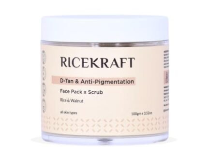 Twin Action De Tan Face Pack plus scrub with Rice and walnut for Tan removal, Glowing and Exfoliating skin | Face mask for Korean Glass glow | All Skin Types, For Men and Women - 100 gm