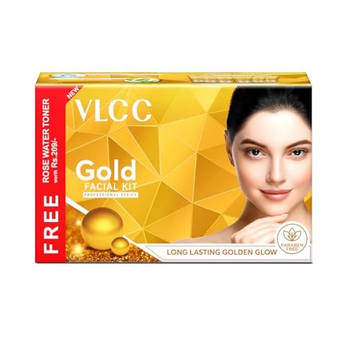 VLCC Gold Facial Kit with FREE Rose Water Toner – 300g + 100ml | 24K Colloidal Gold And Aloe Vera At Home Facial Kit | Bright & Radiant Complexion, Skin Cell Regeneration | Instant Glow Facial. VLCC Gold Facial Kit with FREE Rose Water Toner – 300g + 100ml | 24K Colloidal Gold And Aloe Vera At Home Facial Kit | Bright & Radiant Complexion, Skin Cell Regeneration | Instant Glow Facial.