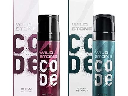 Wild Stone CODE Steel and Iridium Body Perfume for Men, Pack of 2 (150ml each)|No Gas Deodorant|Long Lasting Body Spray