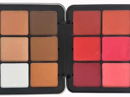 X DAROGE Professional Makeup Blush & Contour Palette, Rechargeable/Refillable Invisible Cover Advanced Look 12 Color Blush, Contour & Powder Palette 24g 0.84oz