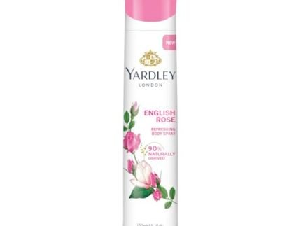 Yardley London English Rose Refreshing Body Spray| Fresh Floral Scent| 90% Naturally Derived| Deo Spray| Body Deodorant for Women| 150ml