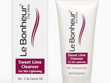 Le Bonheur Sweet Lime DermaWhite Cleanser – Premium Brightening and Tone Correcting Formula – For Dull & Uneven Skin Tone | Gently Exfoliates and Refreshes | Goodness of Vitamin C & E, Carrot Oil, Aloevera | Suitable for Men & Women – 50ml