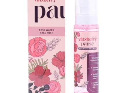 VINZBERRY Rose Water Face Mist | Witch Hazel, Hyaluronic Acid, Hibiscus, Tightens Pores, Soothes & Hydrates, Daily Skin Care | For All Skin Types & Women (135 Ml)