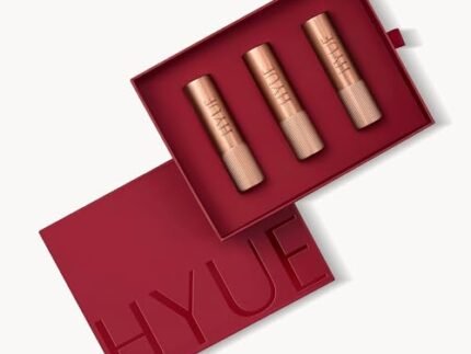 HYUE Velvette Kiss Gift Set – In Browns | 12.6 gm | Feather-Light Powder Matte Finish | Long-Wear Color | Jojoba & Almond | Smudge-Proof | Unique Surprise Gift | Valentine Gift for Girlfriend