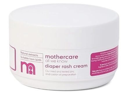 Mothercare All we know Diaper rash Cream 100gm By Fratelli | Zinc and castor oil preparation | Hypoallergenic | Soothe your baby’s skin | non greasy and easy to apply