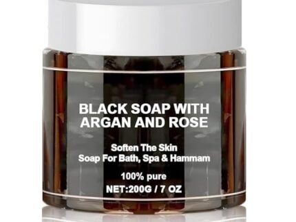Moroccan Beldi Soap – Natural Organic Black Soap for Exfoliating, Detoxifying, and Hydrating Skin – Ideal for Body Scrub, Spa & Hammam Rituals, Removes Dead Skin Cells 200 grams