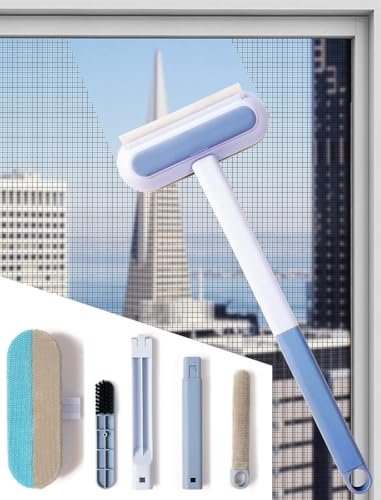 DODGE ‘N WOLVES Multifunctional Screen Brush 4 in 1 with Extended Handle for Window and Mesh Cleaning, Double Sided Mosquito Net Cleaner Grey DODGE ‘N WOLVES Multifunctional Screen Brush 4 in 1 with Extended Handle for Window and Mesh Cleaning, Double Sided Mosquito Net Cleaner Grey