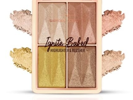 Shryoan Ignite Baked Multi Shimmer Blusher And Highlighter Palette For Face Makeup | Shimmery Look & Glossy Finish (Shade - 03)