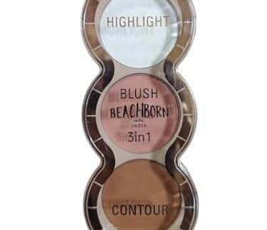 INDIA 3 in 1 multi-use Face Palette | Cream Blush, Contour and Highlighter | Travel-sized twist & Stack Palette | Easily blendable, Non sticky, Buttery & Buildable | BBI-06-01 SHADE-NO.2