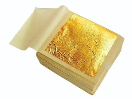 24k Pure Edible Gold Vark Golden leaf 50MMx50MM Gold Foils 25 sheets for cake sweets ayurvedic medicine face treatment anti aging spa (25)