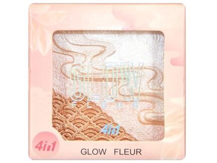 4-in-1 Glow Fleur Face and Body Highlighter and Bronzer, face Shaping mini palette