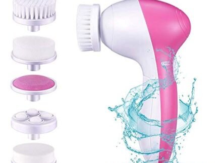 5-in-1 Electric Facial Cleansing Brush & Massager Kit, Waterproof Face Scrubber System with 5 Brush Heads for Deep Pore Cleansing, Gentle Exfoliation, Blackhead Removal and Massage (Multicolor)