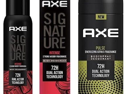 AXE Signature Intense Long Lasting No Gas Body Deodorant for Men 154ml and Pulse Long Lasting Deodorant Body Spray for Men 150ml