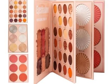 Airi Creations All in One 4 Pages Face Makeup Book Palette Combo Kit Set - Eyeshadow Palette, Highlighter, Blusher, Contour, Bronzer, Eyebrow Color- Professional Makeup Kit for a Flawless Look (Women)