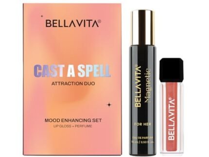 BELLAVITA Mood Enhancing Cast A Spell Lip Gloss and Perfume Combo pack | Gift set | Mood Duos Perfume 15ml & Mood Matching pH Adapting Lip Gloss 4ml | Hydrating and Glossy Finish