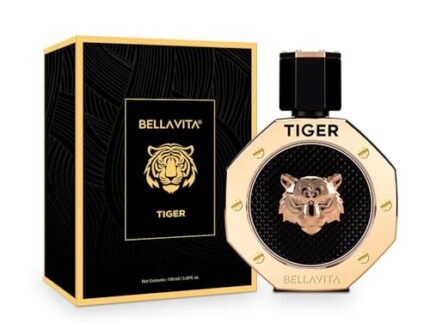 BELLAVITA TIGER | Long Lasting EDP 100ml Perfume for Man | with Bergamot, Pink Pepper, Patchouli, Lavender, Agarwood & Oud | Woody Premium Fragrance for Men