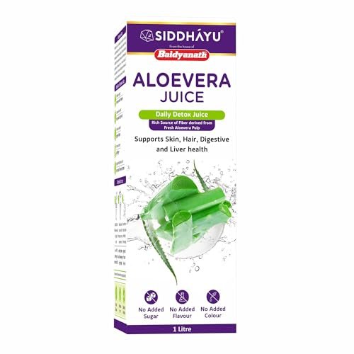 Baidyanath Aloe Vera juice with Pulp, All Natural tonic for Immunity, Better digestion and Glowing Skin, 1000 ml Baidyanath Aloe Vera juice with Pulp, All Natural tonic for Immunity, Better digestion and Glowing Skin, 1000 ml