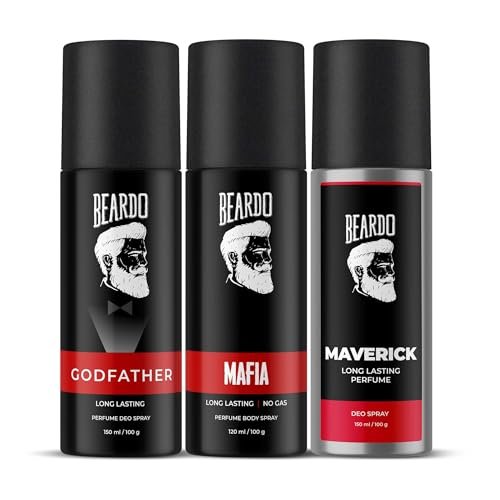 Beardo Godfather, Mafia & Maverick Perfume Body Spray (Set of 3) Citrus Aromatic Spicy | Deodorant | Deo For Men | Long Lasting Perfume| Christmas gift for men | Gift For Friends | Gift for Men Beardo Godfather, Mafia & Maverick Perfume Body Spray (Set of 3) Citrus Aromatic Spicy | Deodorant | Deo For Men | Long Lasting Perfume| Christmas gift for men | Gift For Friends | Gift for Men