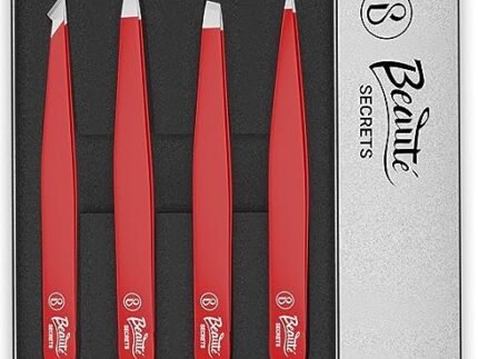 Beauté Secrets Multipurpose Tweezer Set - Tweezers for Hair Removal, Plucker for Hair Removal, Threading Tool - Stainless Steel, Easy Grip, Travel Case, Splinter & Ingrown Hair Removal