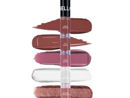 Bellavita High Five 5-in-1 Face Glam Makeup Stack- Eyeshadow, Highlighter, Lip Gloss, Lipstick & Blush | Long-Lasting, Smudge-Proof, Travel-Friendly | Coy Queen | 4.3ml