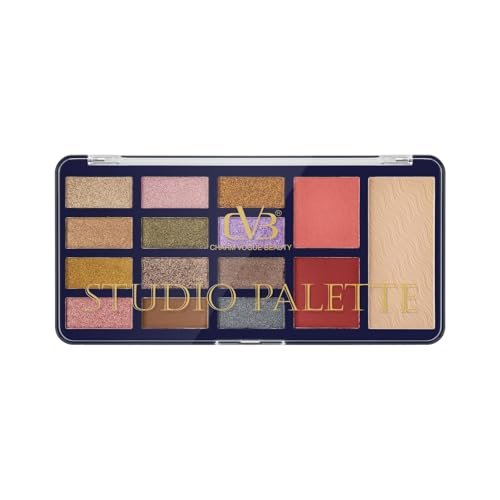 CVB C219 Studio Palette – 12 Eyeshadows, 1 Blush, 1 Highlighter & 1 Compact Powder | All-in-One Makeup Kit for Women | Long-Lasting & Travel-Friendly (Palette 02) CVB C219 Studio Palette – 12 Eyeshadows, 1 Blush, 1 Highlighter & 1 Compact Powder | All-in-One Makeup Kit for Women | Long-Lasting & Travel-Friendly (Palette 02)