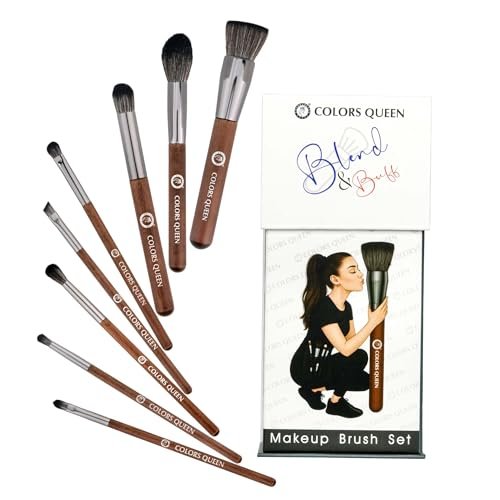 Colors Queen Blend & Buff Makeup Brush Set of 8 with Holder | Easy to Hold & Precise Application for Liquid, Cream & Powder | Multifunctional Face & Eye Makeup Brush Set with Ultra Soft Bristles Colors Queen Blend & Buff Makeup Brush Set of 8 with Holder | Easy to Hold & Precise Application for Liquid, Cream & Powder | Multifunctional Face & Eye Makeup Brush Set with Ultra Soft Bristles