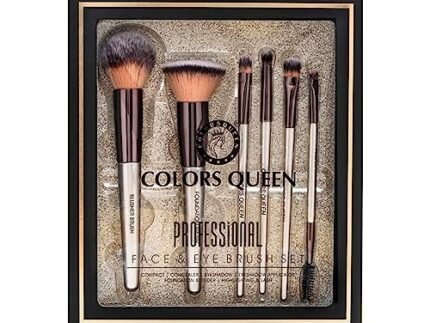 Colors Queen Professional Face & Eye Makeup Brush Set of 6 | Premium Easy to Hold, Ultra Soft Bristles, Face & Eye Makeup Brush Set for Liquid, Cream & Powder Application