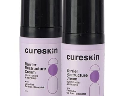 Cureskin Barrier Restructure Cream | Intense Hydration & Repair with Ceramides, Oat Bran, Bisabolo for Dry, Sensitive Skin, 17 g (Pack of 2)