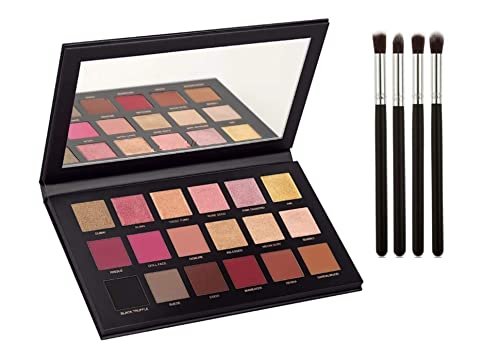 D.B.Z. 18 Color Women eyeshadow palette with 4 Pc Makeup Brush set Combo Of Rose Gold Edition for Party and Light Makeup and Retouching makeup combo D.B.Z. 18 Color Women eyeshadow palette with 4 Pc Makeup Brush set Combo Of Rose Gold Edition for Party and Light Makeup and Retouching makeup combo