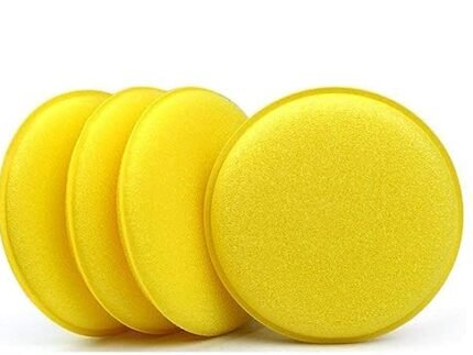 DETACHI Car Polish Sponge Multipurpose Car Foam Wax Applicator Polish Pad Soft Car Clean Wax Sponge Used for Detailing Polish for Bike and Car Dashboard Round Pads – Pack of (4)
