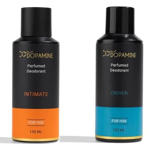Dopamine Deodorant for Men Combo Long lasting Smell – Body Spray For Man, Premium Men’s Deo for Fresh smell – Intimate and Driven – (150 ml x 2) Dopamine Deodorant for Men Combo Long lasting Smell – Body Spray For Man, Premium Men’s Deo for Fresh smell – Intimate and Driven – (150 ml x 2)