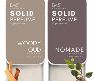 EM5 Combo Pack of Alcohol Free Solid Perfumes | Woody Oud & Nomade for Men & Women | Non-Greasy Cologne | Strong & Lasting Fragrance | Gifting Pack for Him & Her