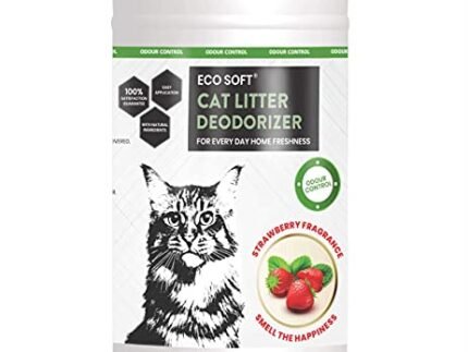 Eco Soft Cat Litter Deodorizer 750gms | Strawberry Fragrance | Odour Eliminating Powder | Suitable for All Types of Litter | Long Lasting Odour Control | Strong Cat Urine Smell Remover | Aromatherapy