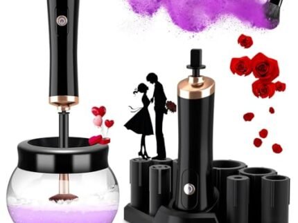 Electric Makeup Brush Cleaner and Dryer Machine – Automatic Brush Spinner Device for Fast Deep Cleaning & Drying – Fits Most Makeup Brushes, Easy to Use & Hygienic