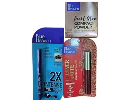 Essential Make Up Combo Kit of Forever Sparkle Sindoor, 2X Intense Kajal and Compact Perfect For Touch-Ups Even When You’re On The Go(Pack of 3)