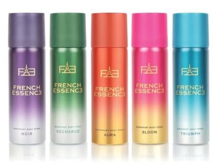 French Essence Unisex Deodorant Body Spray | Set of 5 | Long Lasting Fragrances: Bloom, Aura, Noir, Recharge & Triumph | 50ml each Perfume Deo Pack 250ml