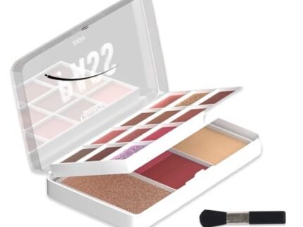 Glam21 Pocket Pass All-in-one Makeup Face Palette| Eyeshadows, Compact, Blush, Highlighter with Brushes| Highly Pigmented | Mix of Mattes & Shimmers |Travel-Friendly |Premium Pass