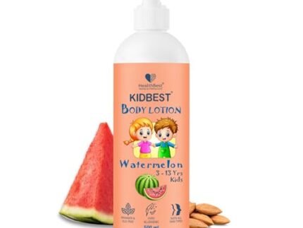 HealthBest Kids Body Lotion 500ml – Tear Free, Watermelon Moisturizer with Shea Butter & Vitamin E – Antibacterial, Paraben & SLS Free