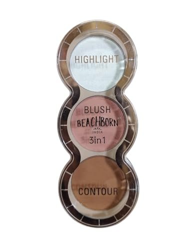 INDIA 3 in 1 multi-use Face Palette | Cream Blush, Contour and Highlighter | Travel-sized twist & Stack Palette | Easily blendable, Non sticky, Buttery & Buildable | BBI-06-01 SHADE-NO.1 INDIA 3 in 1 multi-use Face Palette | Cream Blush, Contour and Highlighter | Travel-sized twist & Stack Palette | Easily blendable, Non sticky, Buttery & Buildable | BBI-06-01 SHADE-NO.1