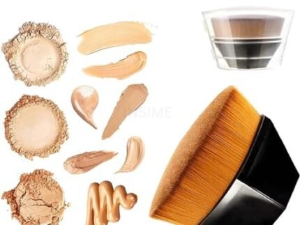 INSIME Foundation brush for face makeup | Hexagon Contour Kabuki Face Brush for makeup Blending Liquid, Cream, Powder | Flat Top Kabuki Compact brush for face makeup with Protective Case