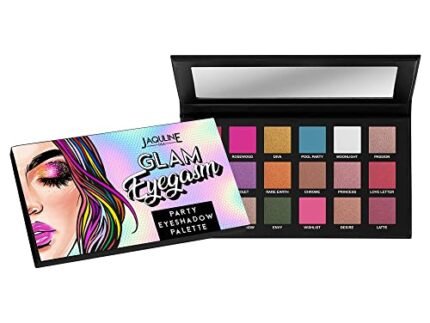 Jaquline USA Glam Eyegasm Party Eyeshadow palette | Intense Color | Water Resistant | Long-Lasting | Party Look | 18 Different Shades | Easily Blendable