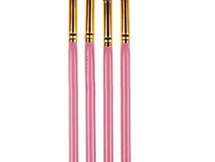 KAYI beauty 4 pcs Makeup Cosmetic Tool Eye Shadow Foundation Blending Brush Fiber Bristle Cosmetic Brush Pink – (4 Piece in Set)