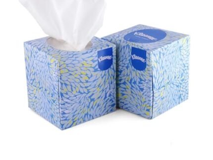 Kleenex® 2 ply Facial Tissue Cube Box, 50 Pulls, Pack of 2 (Total 100 Sheets) (60039)