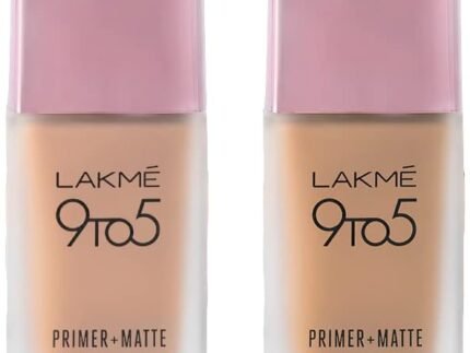 LAKMÉ 9 To 5 Primer + Matte Perfect Cover Liquid Full Coverage Foundation For All Skin Types & 9To5 Primer + Matte Perfect Cover Full Coverage Foundation For All Skin Types, Pack Of 1